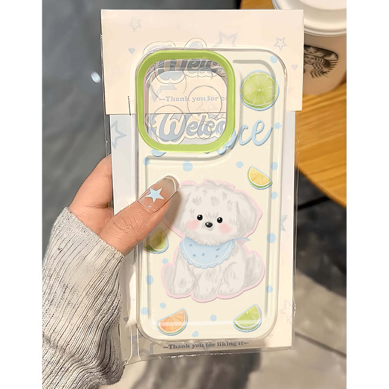 夏日柠檬小狗适用IPhone17promax手机壳15苹果16透明14华为p80童趣vivos30小米17防摔oppo软壳红米k90荣耀500