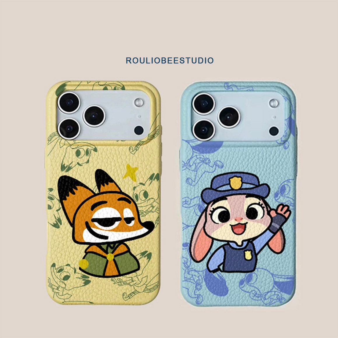 情侣朱迪尼克适用苹果17ProMax手机壳新款iPhone16pro卡通14华为p70保护套可爱13小米15皮纹vivo荣耀400oppo