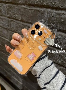 网红diy贴纸猫耳朵适用苹果16promax手机壳iphone14pro新款17少女心13可爱12保护套15promax全包plus硅胶软壳