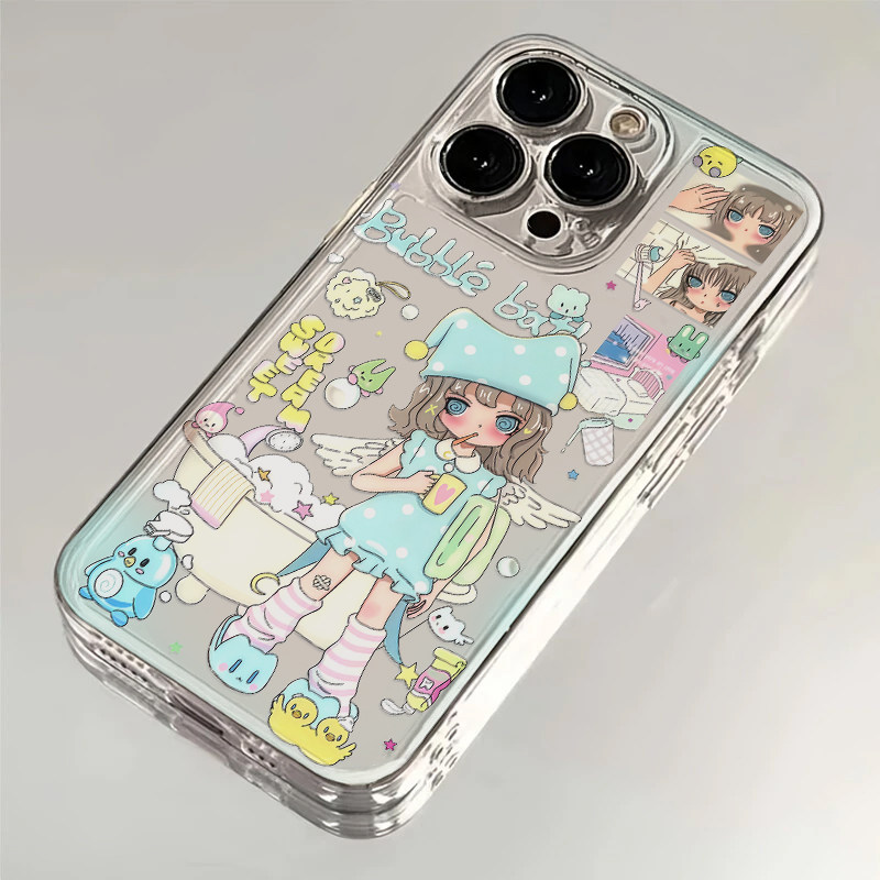 企鹅女孩适用IPhone17promax手机壳15苹果16透明14华为p80童趣vivos30小米17防摔oppo全包壳13红米k90荣耀500