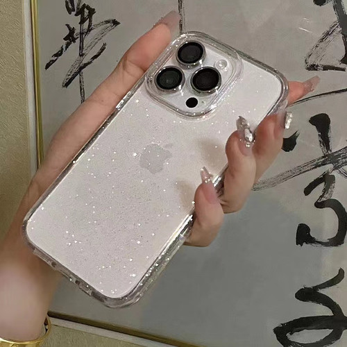 高级透明闪粉手机壳梦幻超薄防摔