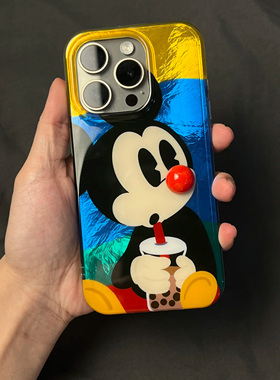 可爱米奇适用苹果15promax手机壳iphone13新款16荣耀90晕染oppo卡通12华为mate60pro套vivo小米14红米note13