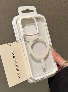 白色无线充电磁吸适用苹果16promax手机壳iPhone14pro创意11透明13高颜值12pro亚克力17PROMAX保护套15plus潮