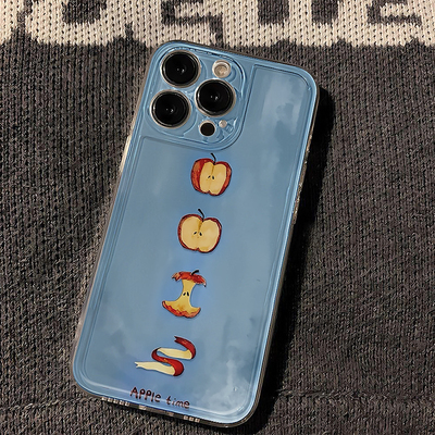 个性创意油画蓝色苹果手机壳防摔