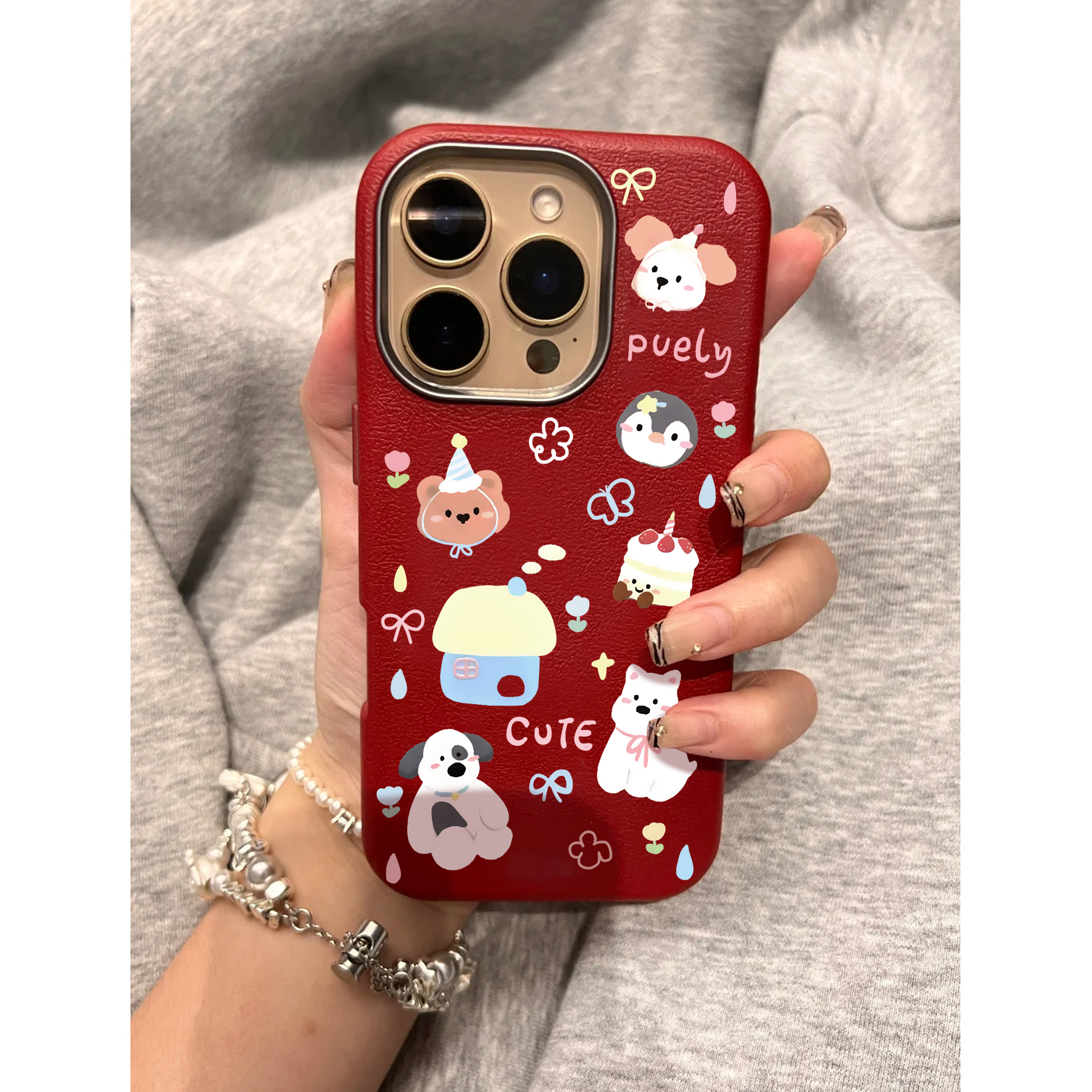 可爱动物头像适用苹果17promax手机壳新款iPhone16pro卡通15promax保护套12可爱13防摔14皮纹金属框11男女air