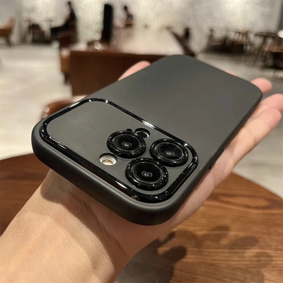 极简个性硅胶全包磨砂黑色软壳