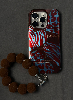 ins斑马纹适用苹果15promax手机壳iphone16pro手链12华为mate60新款pura70/vivo小米14红米note13荣耀oppok70