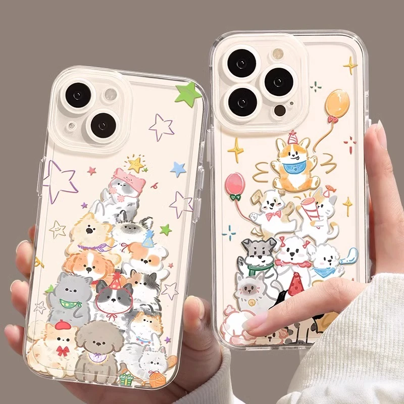 叠叠乐动物适用苹果16手机壳iPhone15promax新款13/12华为mate60红米k70卡通p70小米14软壳vivoo荣耀oppo防摔