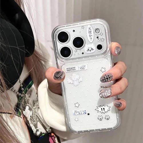 波点小天使适用IPhone17promax手机壳15苹果16透明14华为p80童趣vivos30小米17防摔oppo软壳12红米k90荣耀500