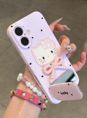 波点蝴蝶结kt猫适用iPhone16promax手机壳苹果13菲林14华为p70卡通vivo小米15全包oppo红米k80硬12网红17新款