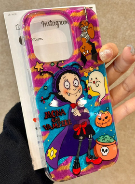 万圣节蒙娜适用苹果15promax手机壳iphone16pro可爱12华为mate60新款pura70vivo小米14红米note13荣耀oppok70