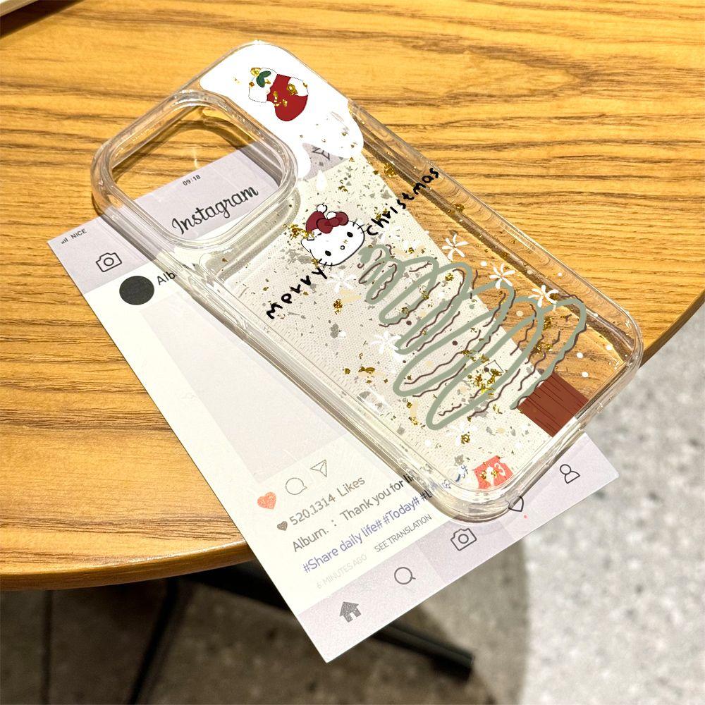 圣诞树KT猫适用苹果16promax手机壳iphone15新款mate60透明14红米note13女k70小米华为pura70软壳vivoppo荣耀