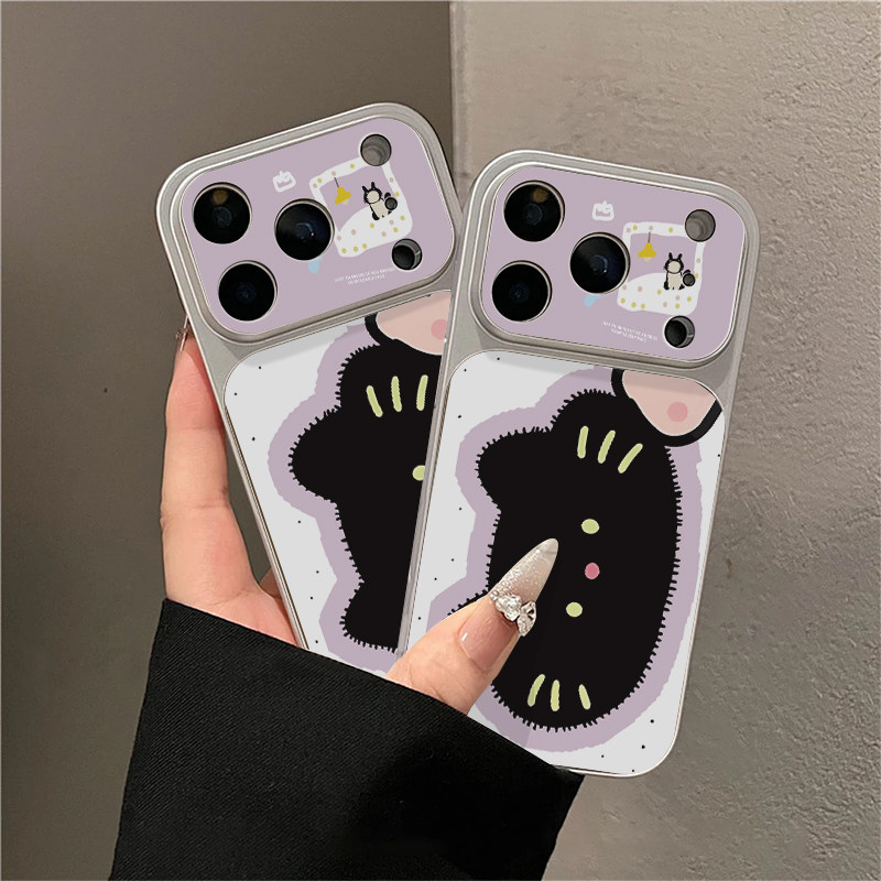 可爱黑色猫适用苹果16promax手机壳iphone15新款13创意12电镀壳14保护套小米17pro防摔华为p70荣耀oppofindx9