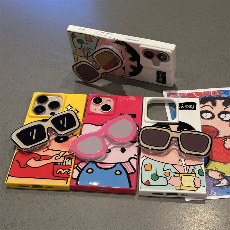 趣味可爱卡通眼镜支架手机壳