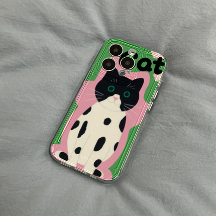 豹纹猫咪适用苹果15promax手机壳14pro可爱12小众16pro新款11华为mate60荣耀90软vivox100小米OPPO红米note13