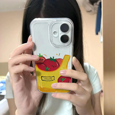 逃跑小番茄适用iphone16promax手机壳15苹果17透明13华为mate70小众vivo小米14防摔oppo软壳12红米k80荣耀400