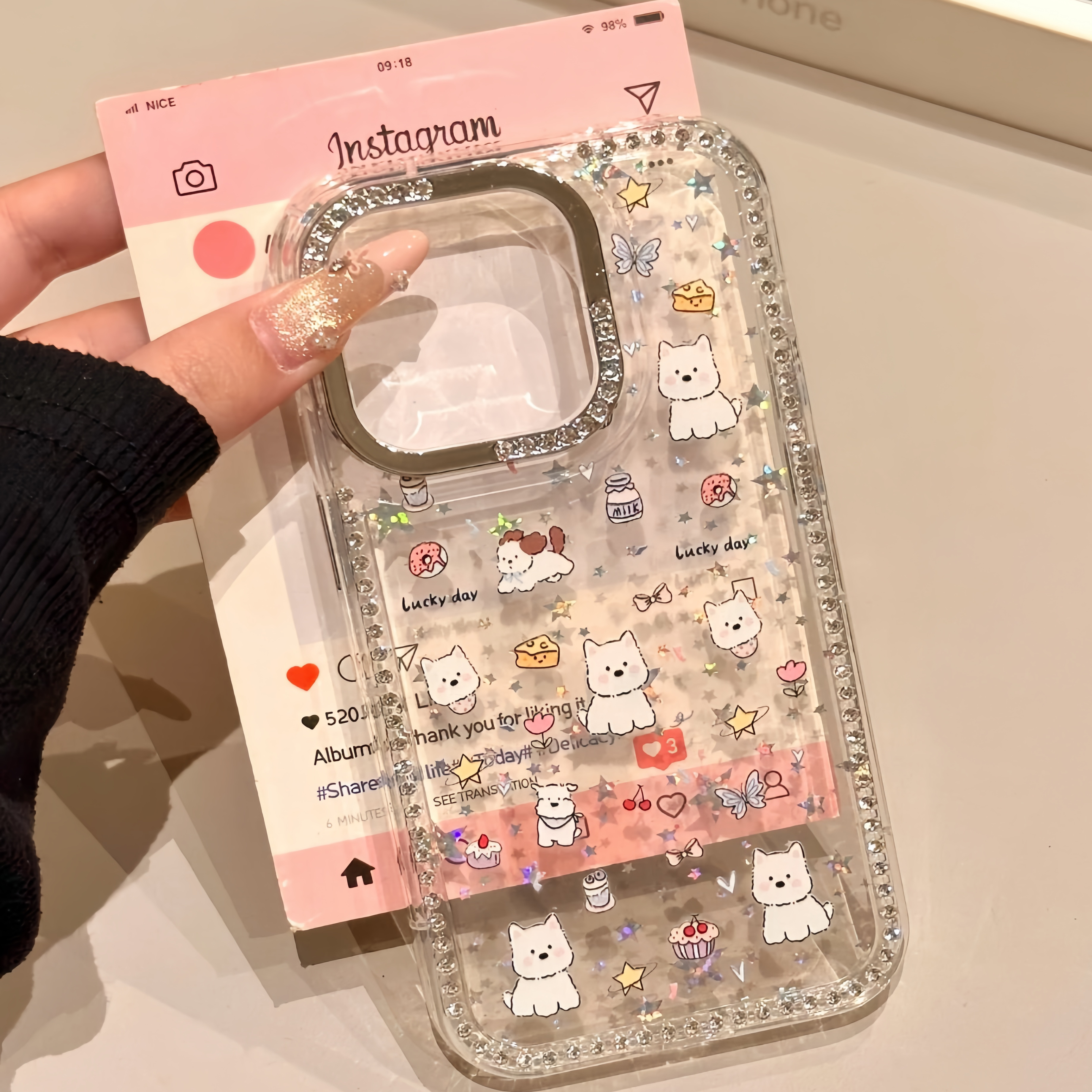 ins西高地小狗适用苹果16promax手机壳iphone14pro新款13卡通12日韩可爱11保护套15promax防摔15plus镭射闪钻