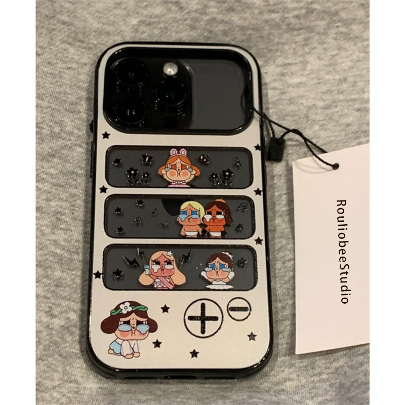 哭娃插画适用苹果16promax手机壳iphone14pro新款13卡通12日韩可爱11保护套17promax防摔15plus透明亚克力女