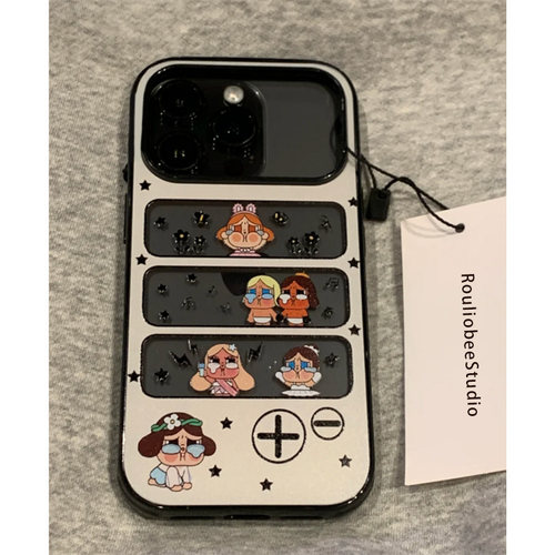 哭娃插画适用苹果16promax手机壳iphone14pro新款13卡通12日韩可爱11保护套17promax防摔15plus透明亚克力女