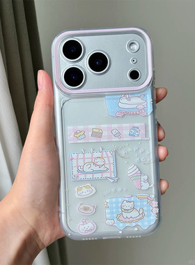 冰淇淋小猫咪适用iphone16promax手机壳苹果17透明15华为mate70卡通vivo防摔oppo软壳红米note14荣耀300小米