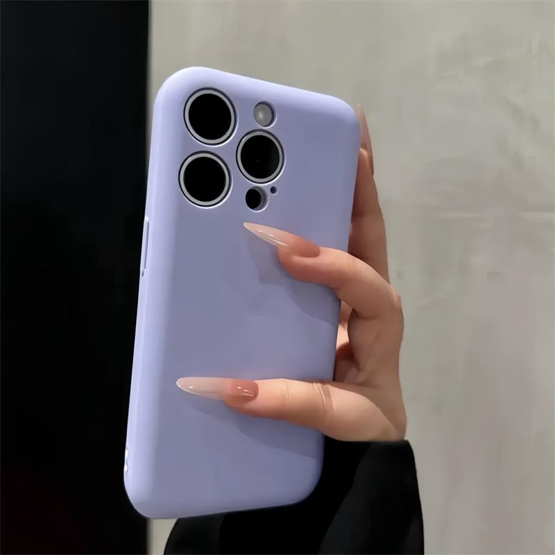 紫色肥皂肤感壳适用苹果16promax手机壳iphone14pro新款13极简12高级感11保护套15promax全包防摔15plus软壳
