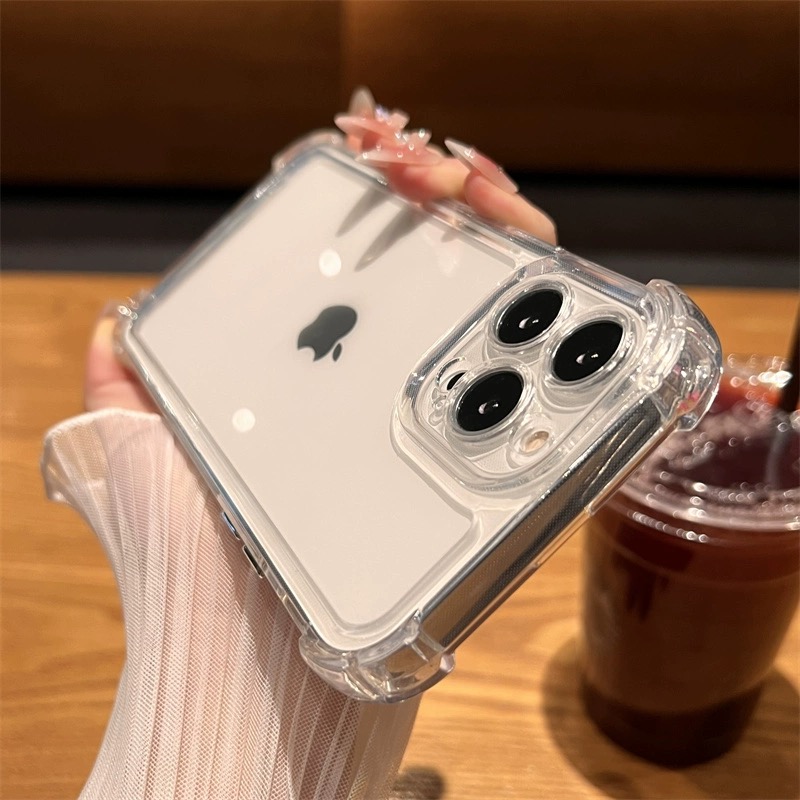 不发黄四角气囊适用苹果16promax手机壳硅胶iPhone14plus全包防摔15pro透明11简约13promax高级感12pro保护壳