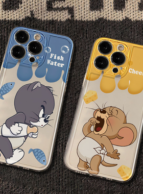 猫和老鼠适用苹果15promax手机壳iphone12/11卡通mate60透明红米note13防摔华为pura70小米14荣耀软壳vivoppo