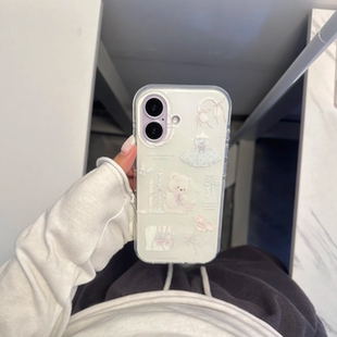 17可爱vivos20小米14红米k80荣耀oppo 蜡烛小熊适用iPhone16pro手机壳13苹果15promax创意12卡通11华为p70新款
