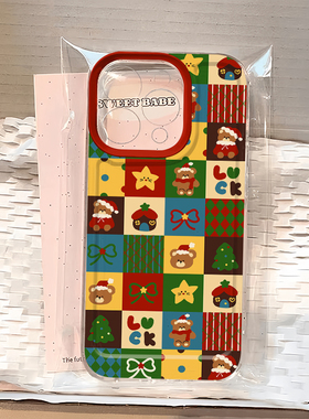 圣诞拼接适用苹果16promax手机壳iphone15新款mate60透明14红米note13防摔k70小米华为pura70软壳vivoppo荣耀