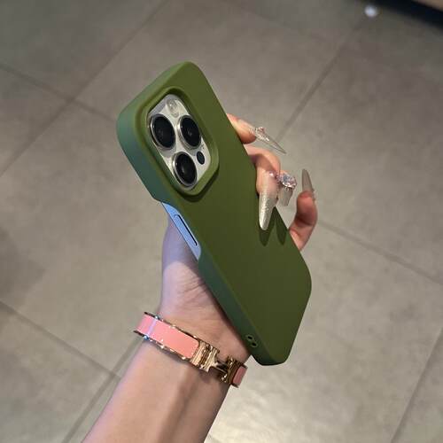 墨绿适用苹果17promax手机壳iphone16pro简约15多巴胺13新款12无边框超薄磨砂11网红14创意保护套小众女男壳
