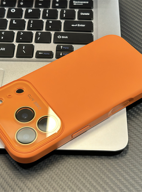 橙色秒变17肤感液态硅胶适用iphone15苹果16Promax自带镜头膜手机壳Air简约纯色17promax男女13防摔套14plus