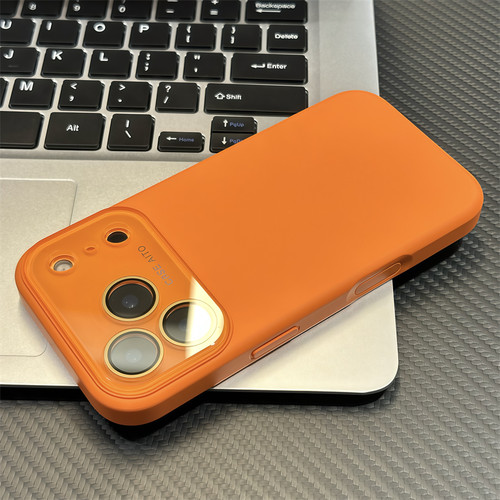 橙色秒变17肤感液态硅胶适用iphone15苹果16Promax自带镜头膜手机壳Air简约纯色17promax男女13防摔套14plus