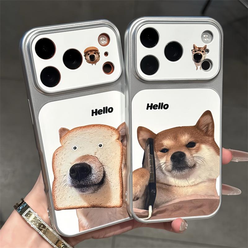 搞怪吐司柴犬适用苹果17promax手机壳iPhone16/15华为p70小米17pro荣耀500全包OPPOfindx8红米k90创意VIVOs50