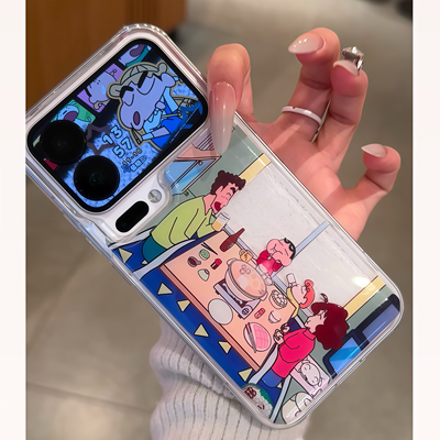 流沙小新一家适用iphone17promax手机壳14苹果16pro氛围感12新款11华为p70vivox200小米15红米荣耀oppo13卡通