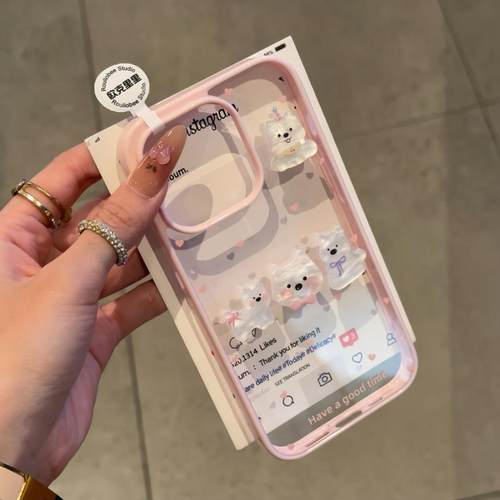 趣萌修勾公仔适用苹果16promax手机壳iphone13pro新款14女12可爱11保护套15promax日韩15plus软边亚克力防摔