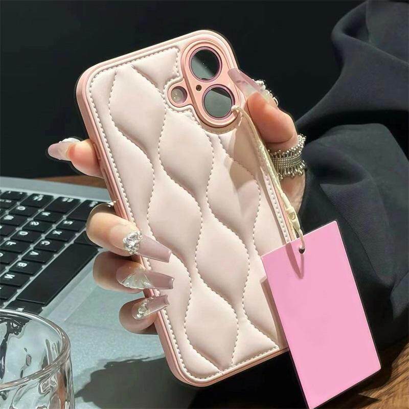 粉色羽绒气垫适用苹果17promax手机壳iphone16pro简约13华为mate70新款vivox200小米15红米k80荣耀opporeno14