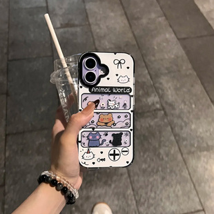 扭扭蛋卡通猫咪适用苹果16promax手机壳iphone14pro新款13可爱12创意网红11保护套15promax全包防摔三合一17p