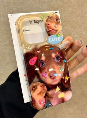 小腊肠狗适用苹果15promax手机壳iphone16pro彩钻12华为mate60新款pura70/vivo小米14红米note13荣耀oppok70