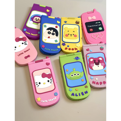 网红卡通翻盖镜子大哥大适用苹果16promax手机壳iphone14pro新款17PRO创意可爱13保护套15promax防摔硅胶软壳