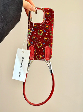 复古花环适用苹果15promax手机壳iphone16pro清新12华为mate60新款pura70/vivo小米14红米note13荣耀oppok70