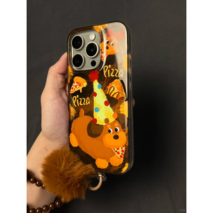 高帽狗狗适用苹果15promax手机壳iphone16pro毛绒手链12华为mate60新款vivos19小米14红米note13荣耀oppok70
