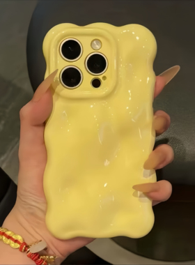 简约糖果色适用苹果16promax纯色手机壳iphone14pro闺蜜款13少女12日韩11保护套15promax小众16plu波浪云朵壳