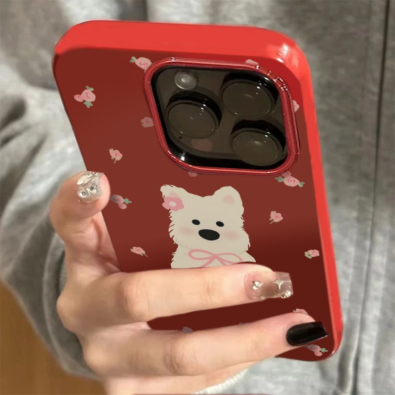 碎花西高地适用苹果16promax手机壳iphone14pro新款13少女心12可爱11保护套15promax全包防摔硅胶xr软壳xsmax