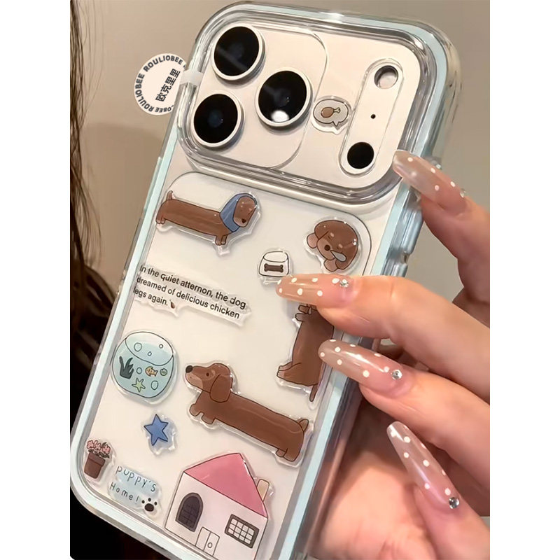 diy滴胶贴纸腊肠狗手机壳