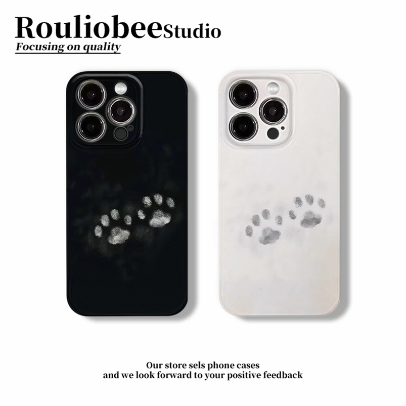 黑色猫爪适用苹果15promax手机壳iPhone16pro小众12华为mate60新款p70vivo小米15红米note14荣耀oppo菲林壳11