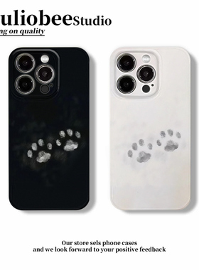 黑色猫爪适用苹果15promax手机壳iPhone16pro小众12华为mate60新款p70vivo小米15红米note14荣耀oppo菲林壳11