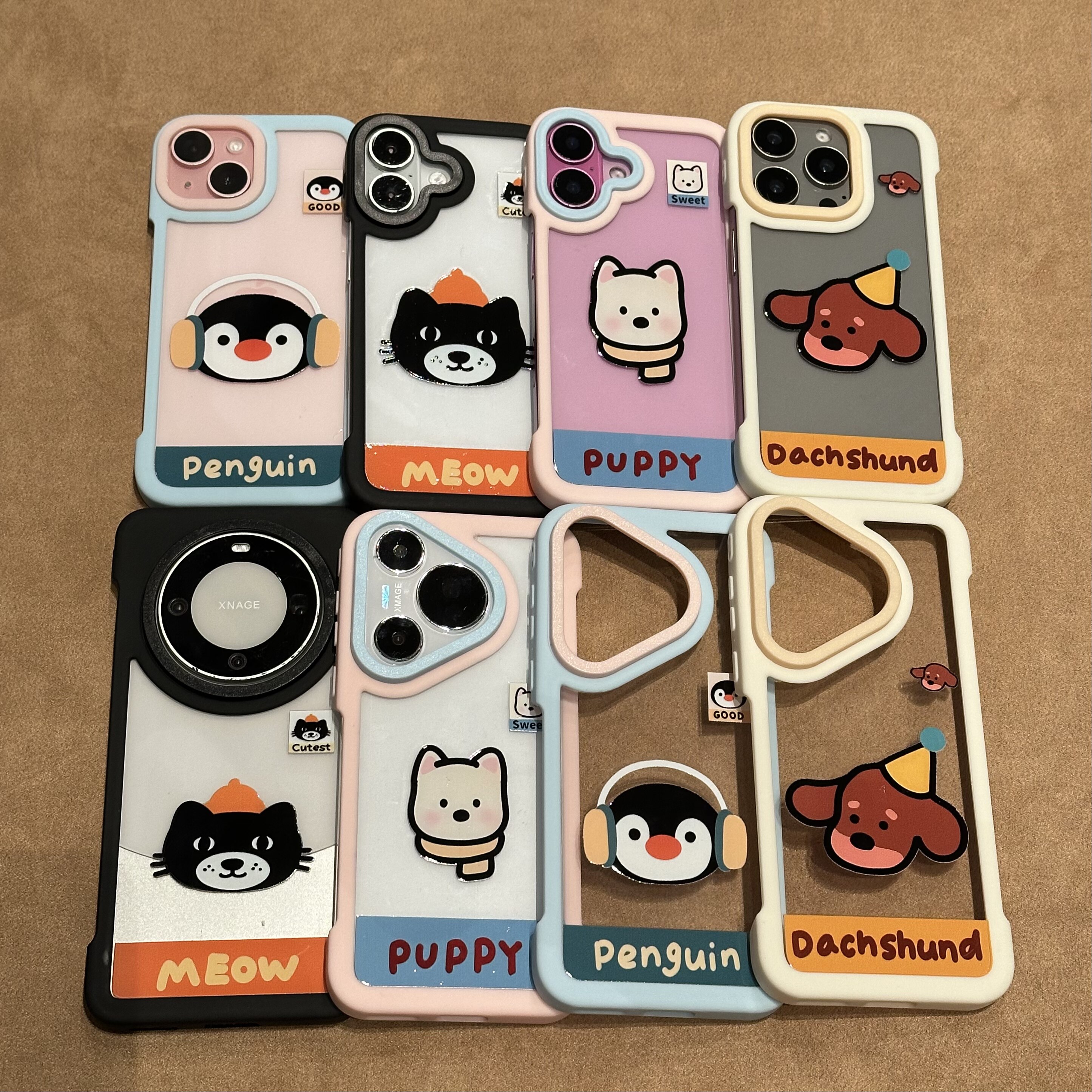 小动物头像适用苹果16promax手机壳iphone14pro新款13卡通12日韩可爱保护套15promax无边框华为p70小米15童趣