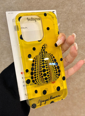透黄草间弥生适用苹果16promax手机壳iphone14pro新款13高级感12可爱11保护套15promax全包防摔15硅胶软壳套