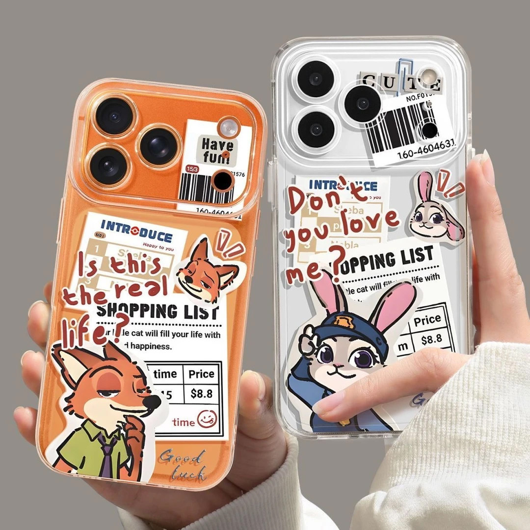 涂鸦朱迪尼克适用iphone17promax手机壳15苹果16透明13华为mate70卡通vivox200小米14防摔oppo红米k80荣耀300