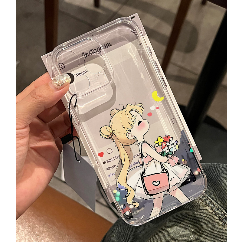 美少女月野兔适用iPhone16promax手机壳14苹果15华为mate70可爱vivox200小米15防摔oppo软壳红米k80荣耀300女